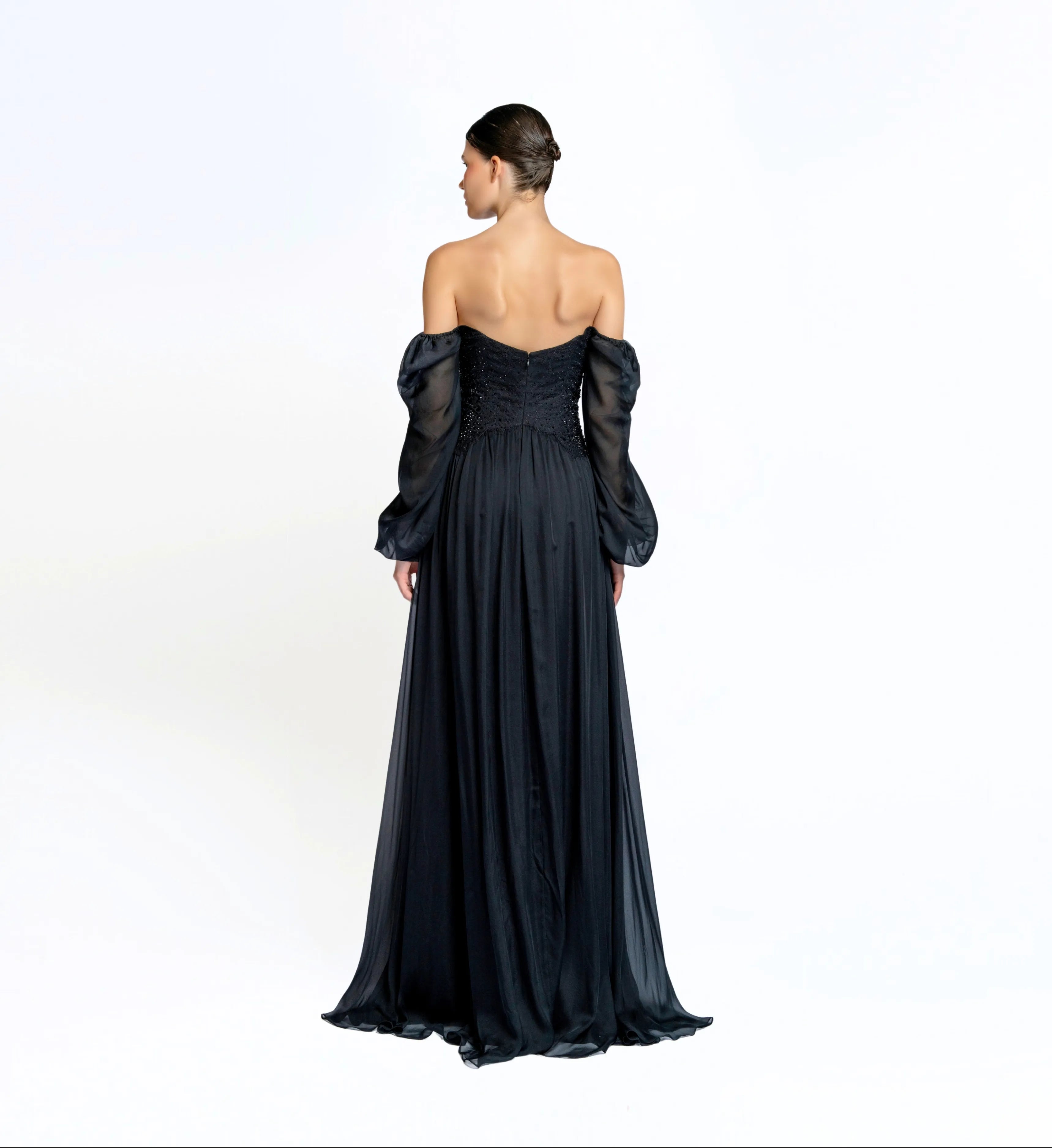 Puff sleeve maxi dress