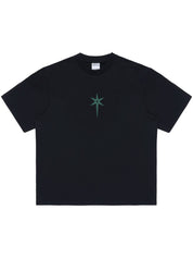 COUNTY GOTH BOXY T-SHIRT BLACK DEEP GREE