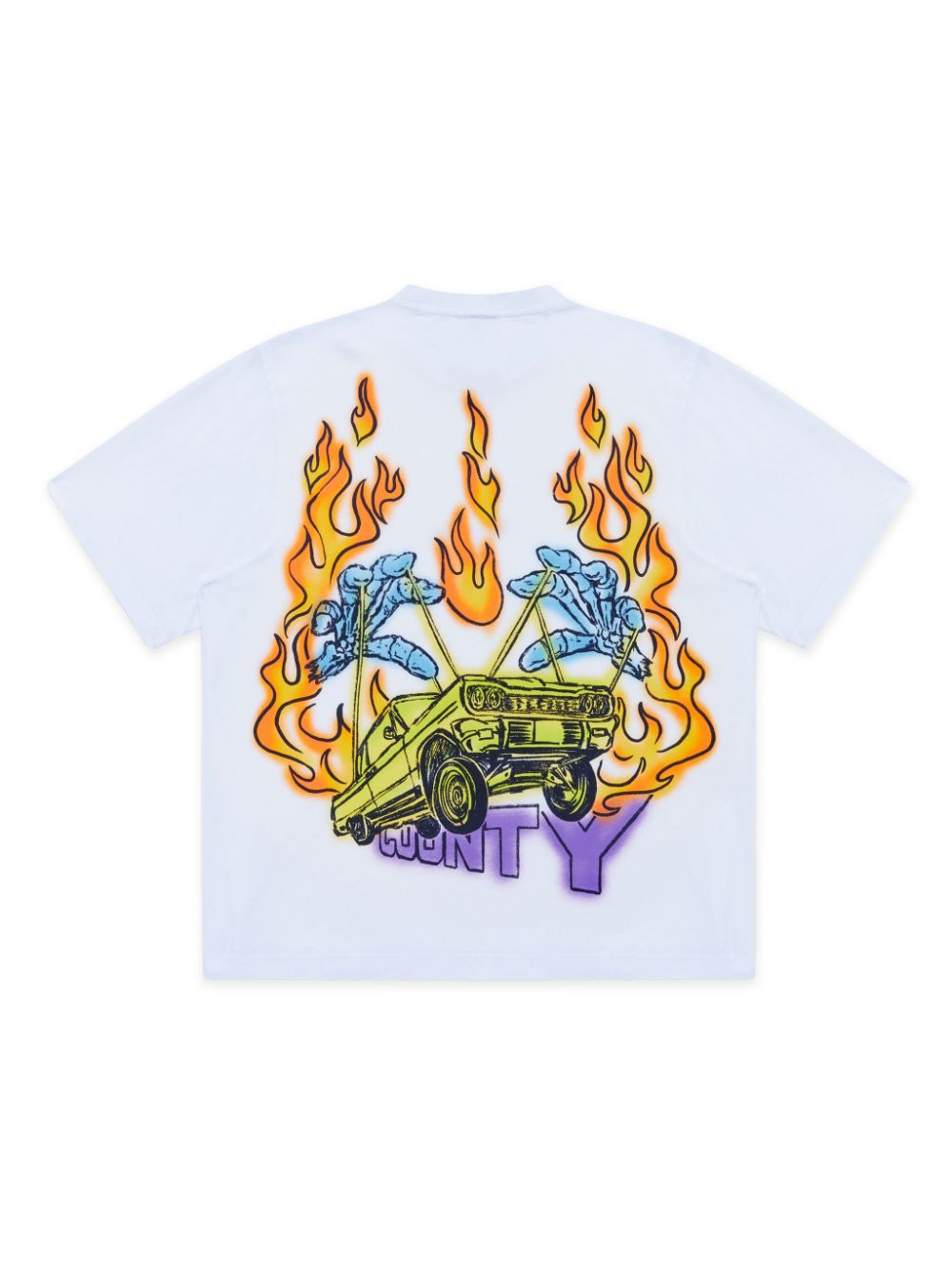 COUNTY FLAME BOXY T-SHIRT WHITE RED