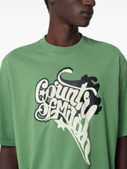 COUNTY MELTED BOXY T-SHIRT DEEP GREEN EC