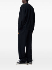 COUNTY FLAME BAGGY SWEATPANTS BLACK RED