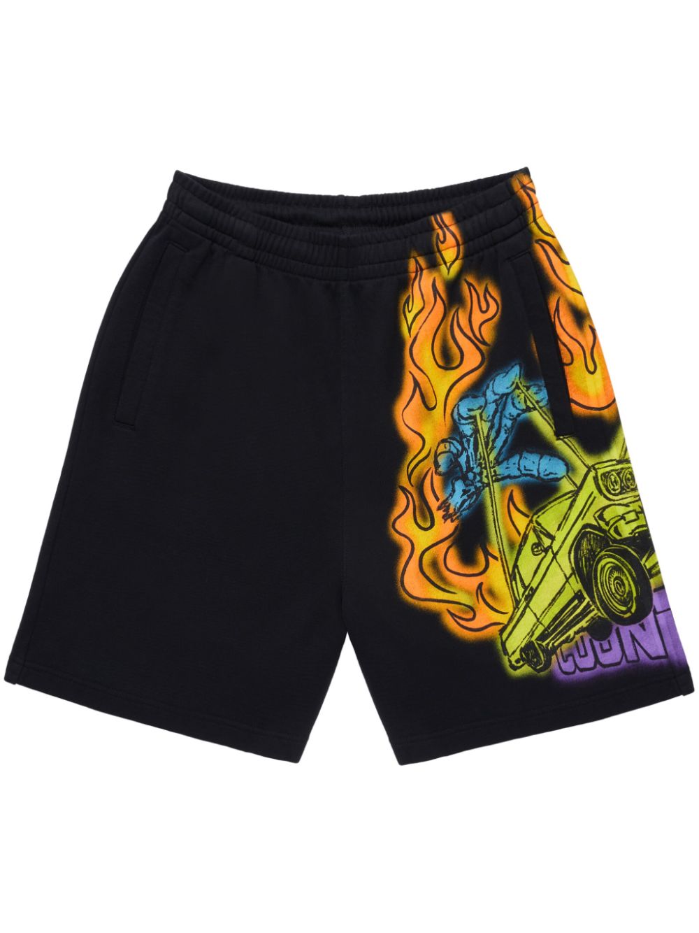 COUNTY FLAME COMFY SWEATSHORT BLACK RED