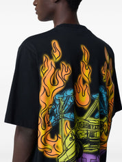 COUNTY FLAME BOXY T-SHIRT BLACK RED