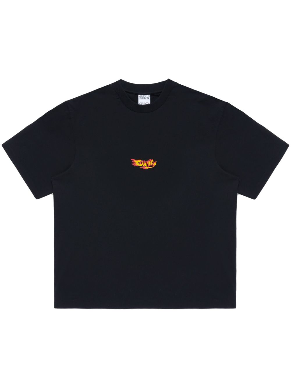 COUNTY FLAME BOXY T-SHIRT BLACK RED