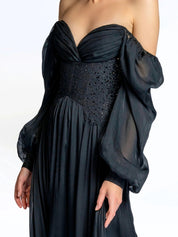 Puff sleeve maxi dress