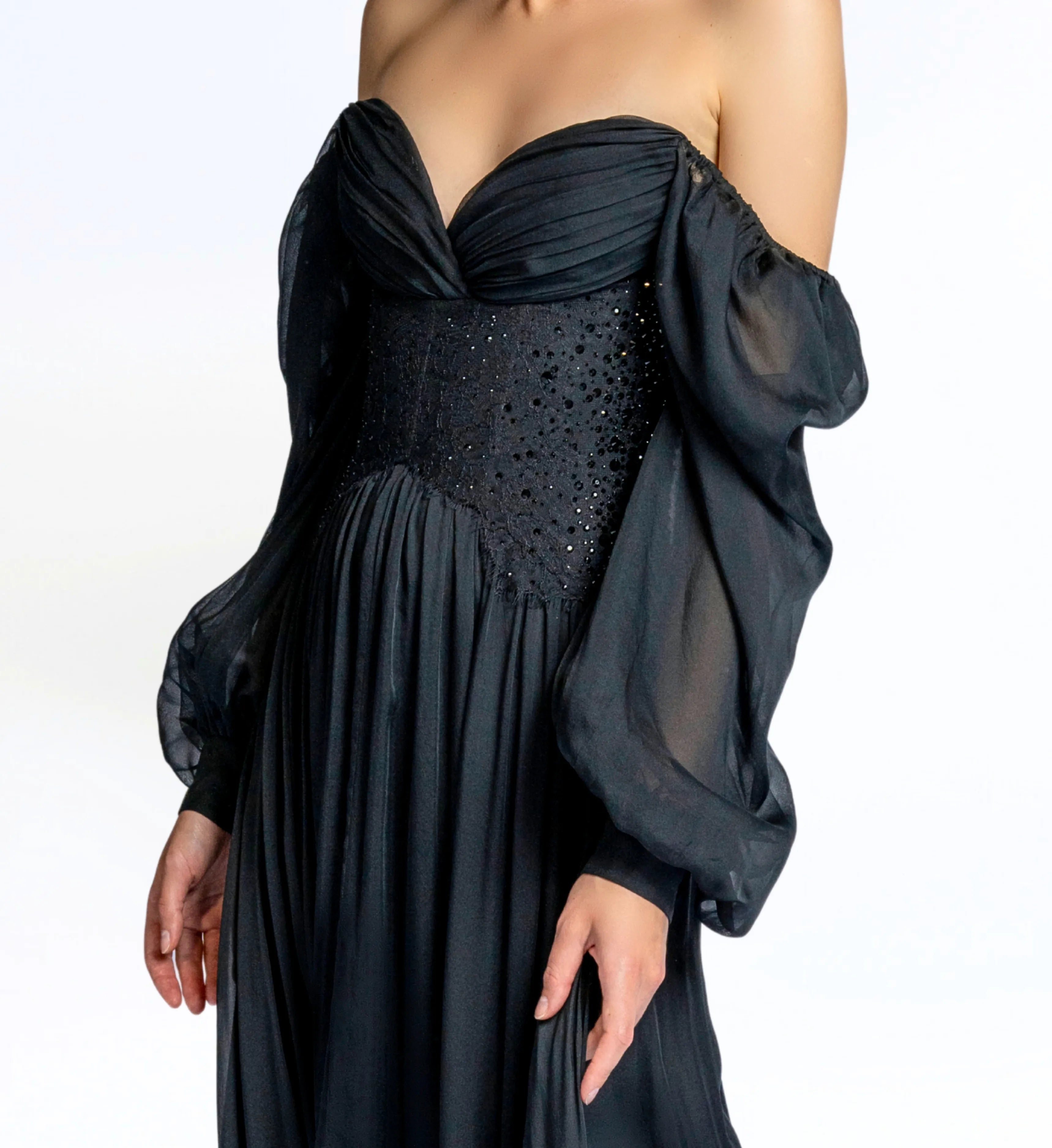 Puff sleeve maxi dress