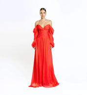 Puff sleeve maxi dress