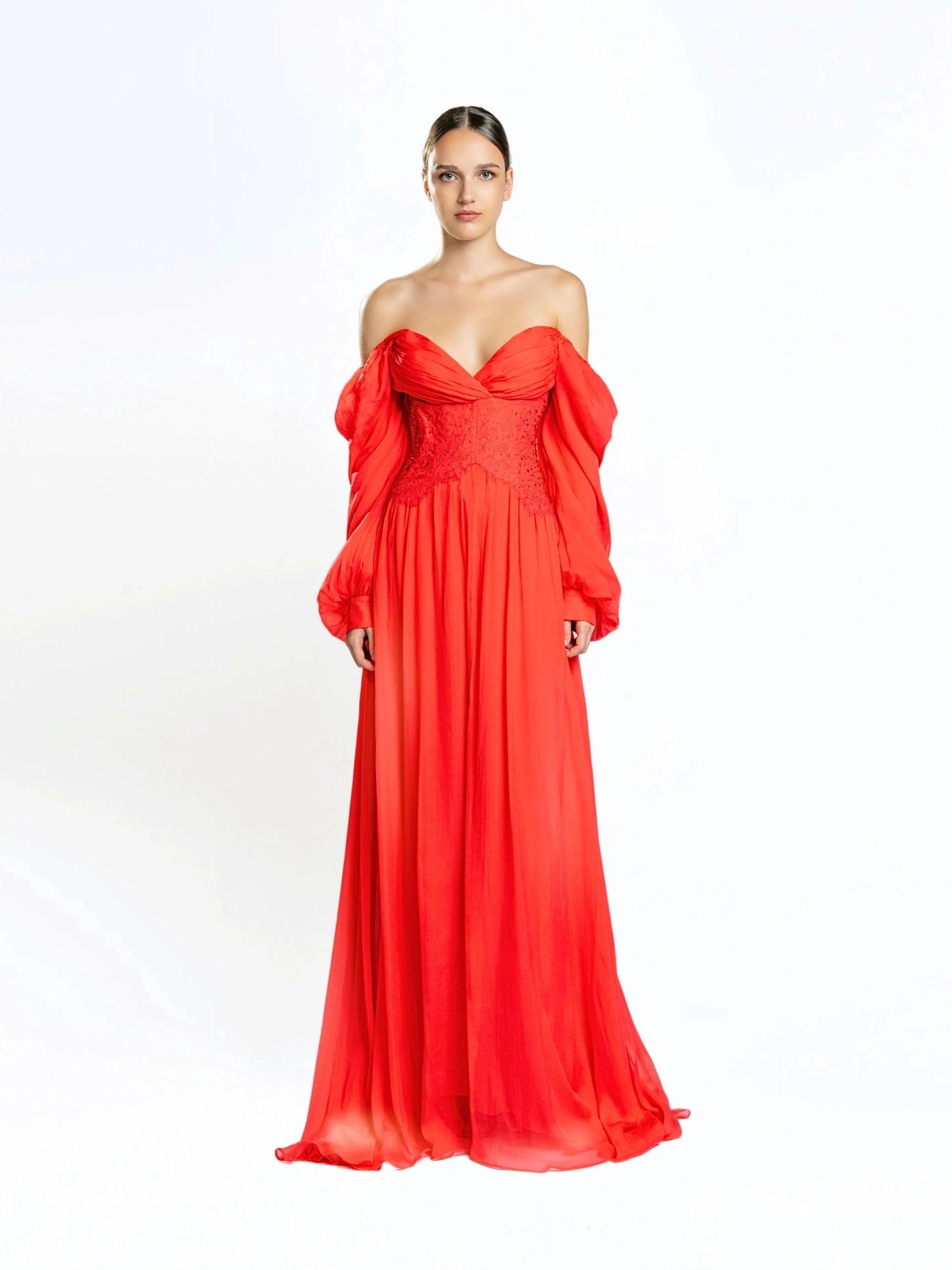 Puff sleeve maxi dress