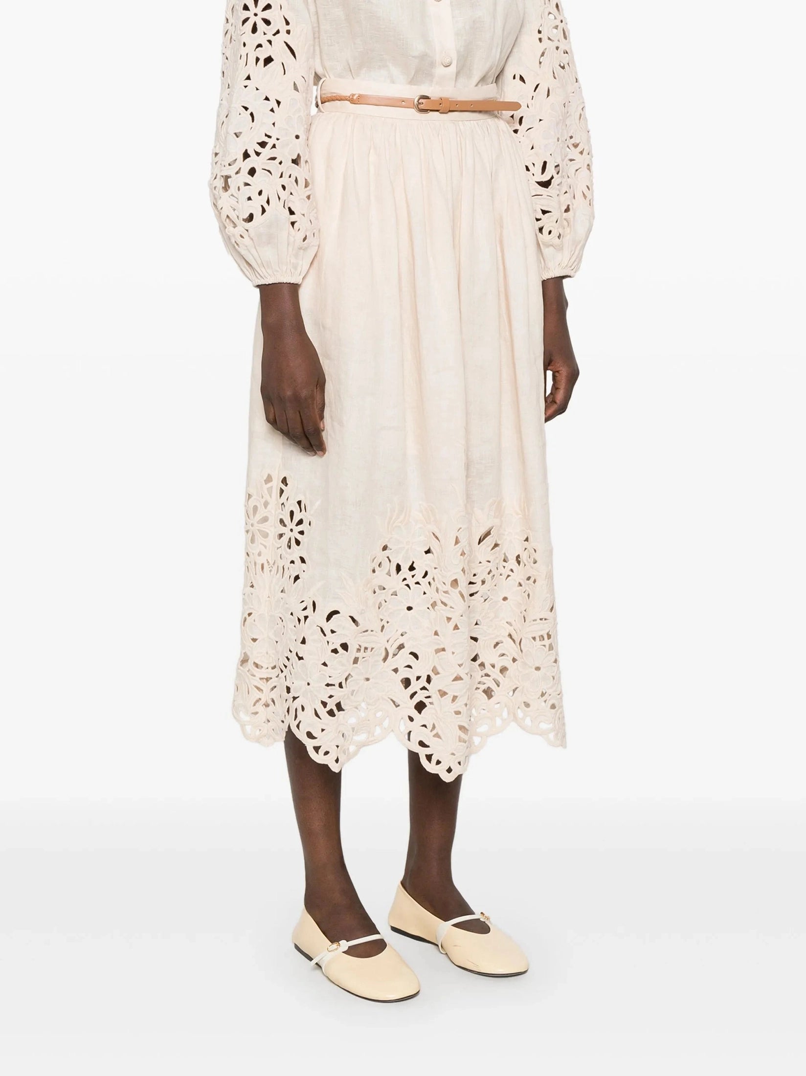 Wylie embroidered midi skirt