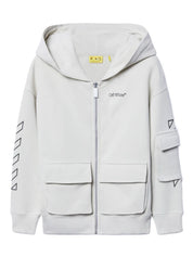 BOOKISH DIAG HOODIE ZIP UP LIGHT GREY