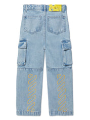 BOOKISH DIAG DENIM CARGO PANT LIGHT BLUE