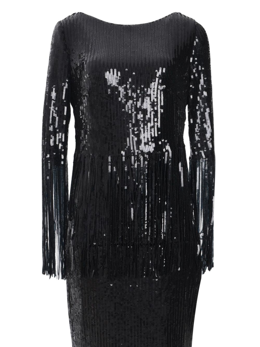 LONG DRESS MATRIX SEQUIN FRINGES