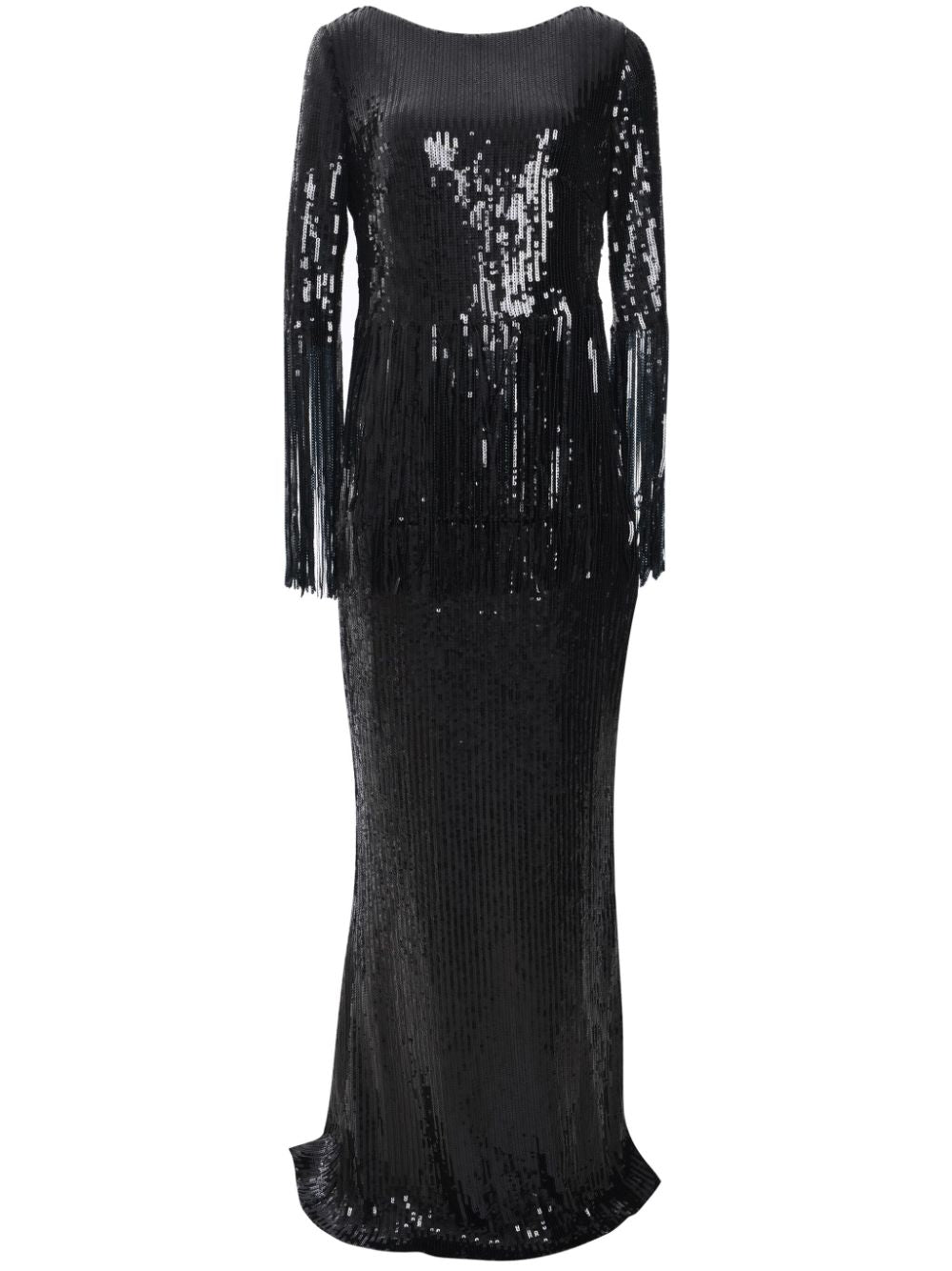 LONG DRESS MATRIX SEQUIN FRINGES