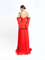 Puff sleeve maxi dress