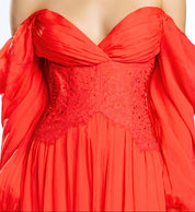 Puff sleeve maxi dress
