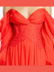 Puff sleeve maxi dress