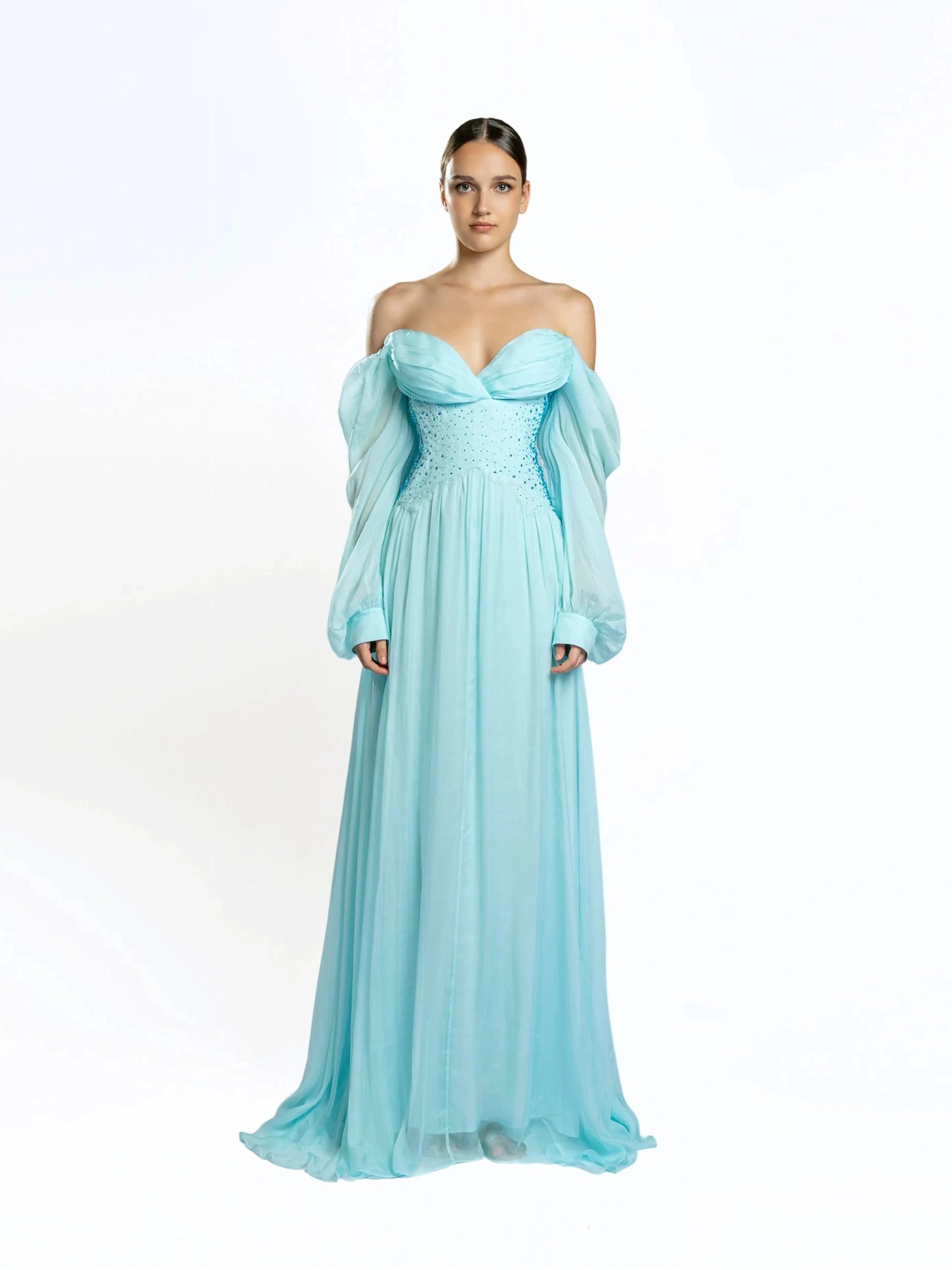 Puff sleeve maxi dress