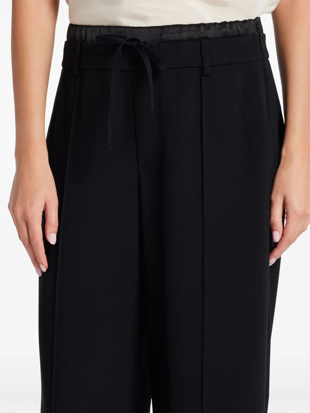 MID RISE DOUBLE WAISTBAND DRAWSTRING PANT