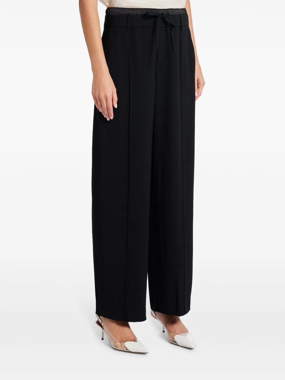 MID RISE DOUBLE WAISTBAND DRAWSTRING PANT