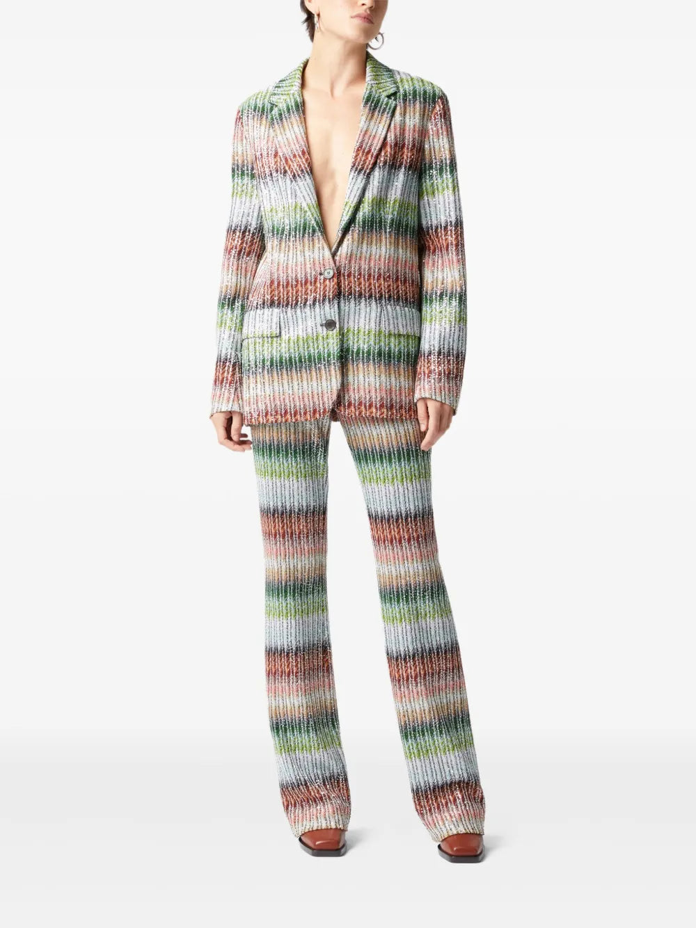Missoni Zigzag-Pattern Straight Trousers, tailored