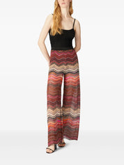 Palazzo chevron lamé trousers with sequins