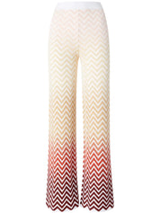 Straight trousers with dégradé chevron motif