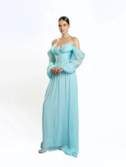 Puff sleeve maxi dress
