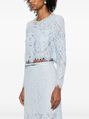 BLUE LACE EMBELLISHED TOP