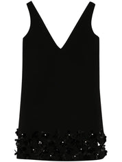 BLACK CREPE 3D SEQUIN MINI DRESS