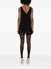 BLACK CREPE 3D SEQUIN MINI DRESS