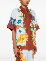 DAHLIA FLORAL LINEN SHIRT