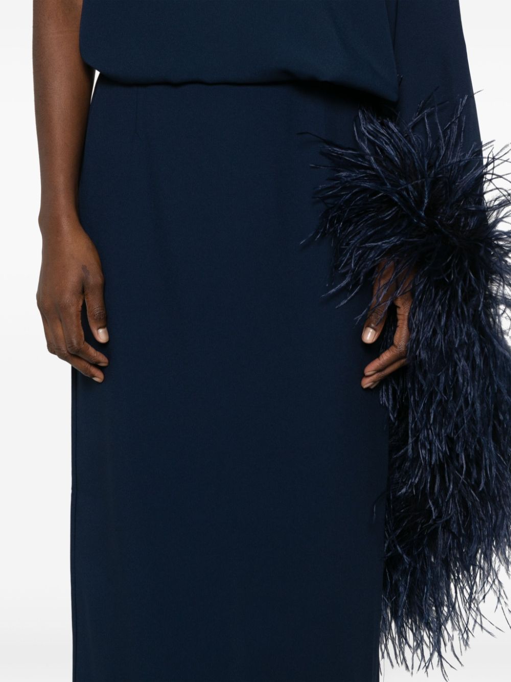 FEATHERED ETERNITY DRESS BLUE NAVY