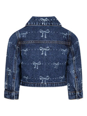 DENIM BOW PRINT JACKET