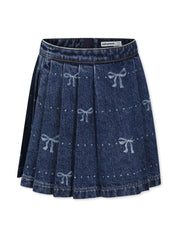 DENIM BOW PRINT SKIRT