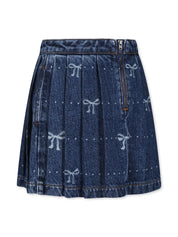 DENIM BOW PRINT SKIRT