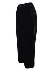 FIN STRAIGHT FIT ANKLE PANTS VELVET WITH FULL ELASTIC WAISTBAND