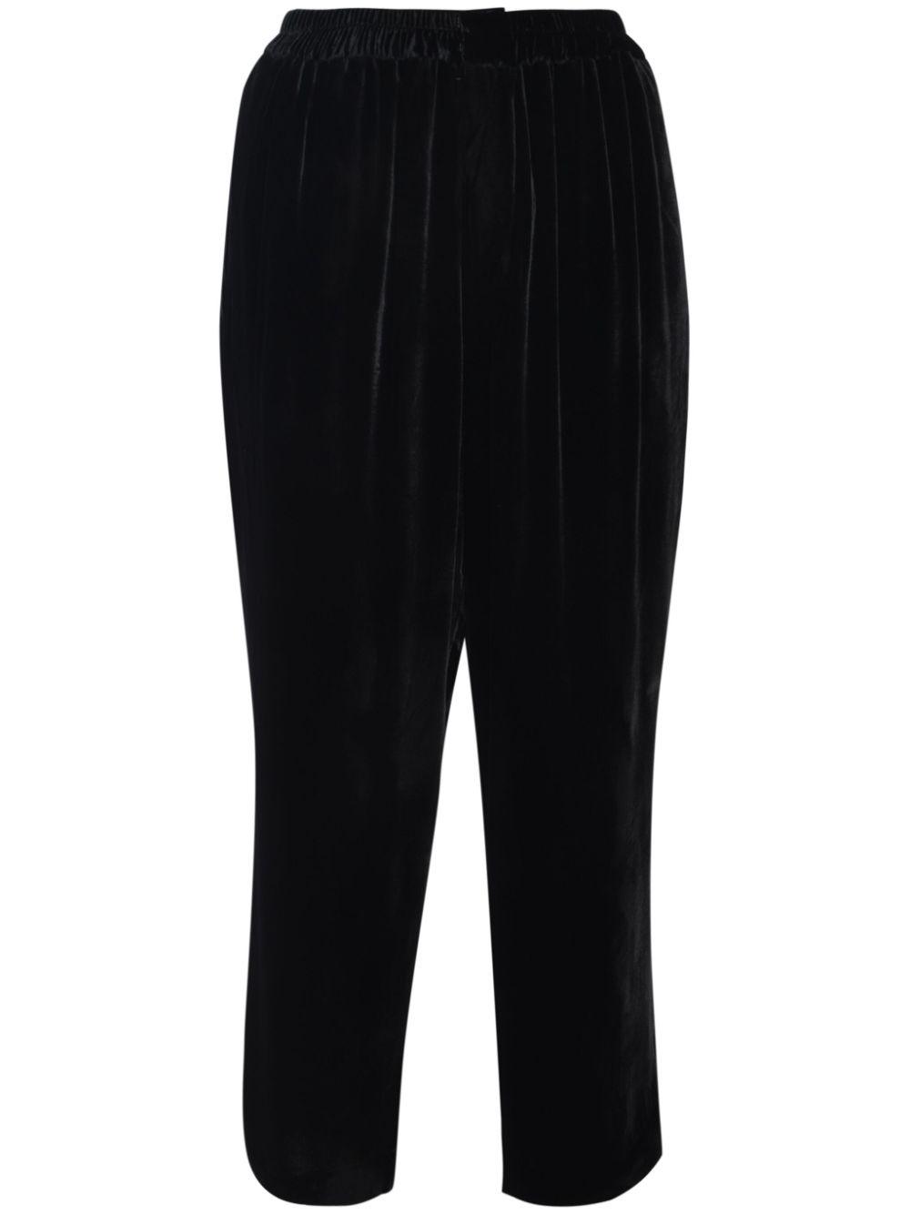 FIN STRAIGHT FIT ANKLE PANTS VELVET WITH FULL ELASTIC WAISTBAND