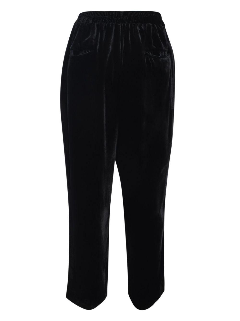 FIN STRAIGHT FIT ANKLE PANTS VELVET WITH FULL ELASTIC WAISTBAND