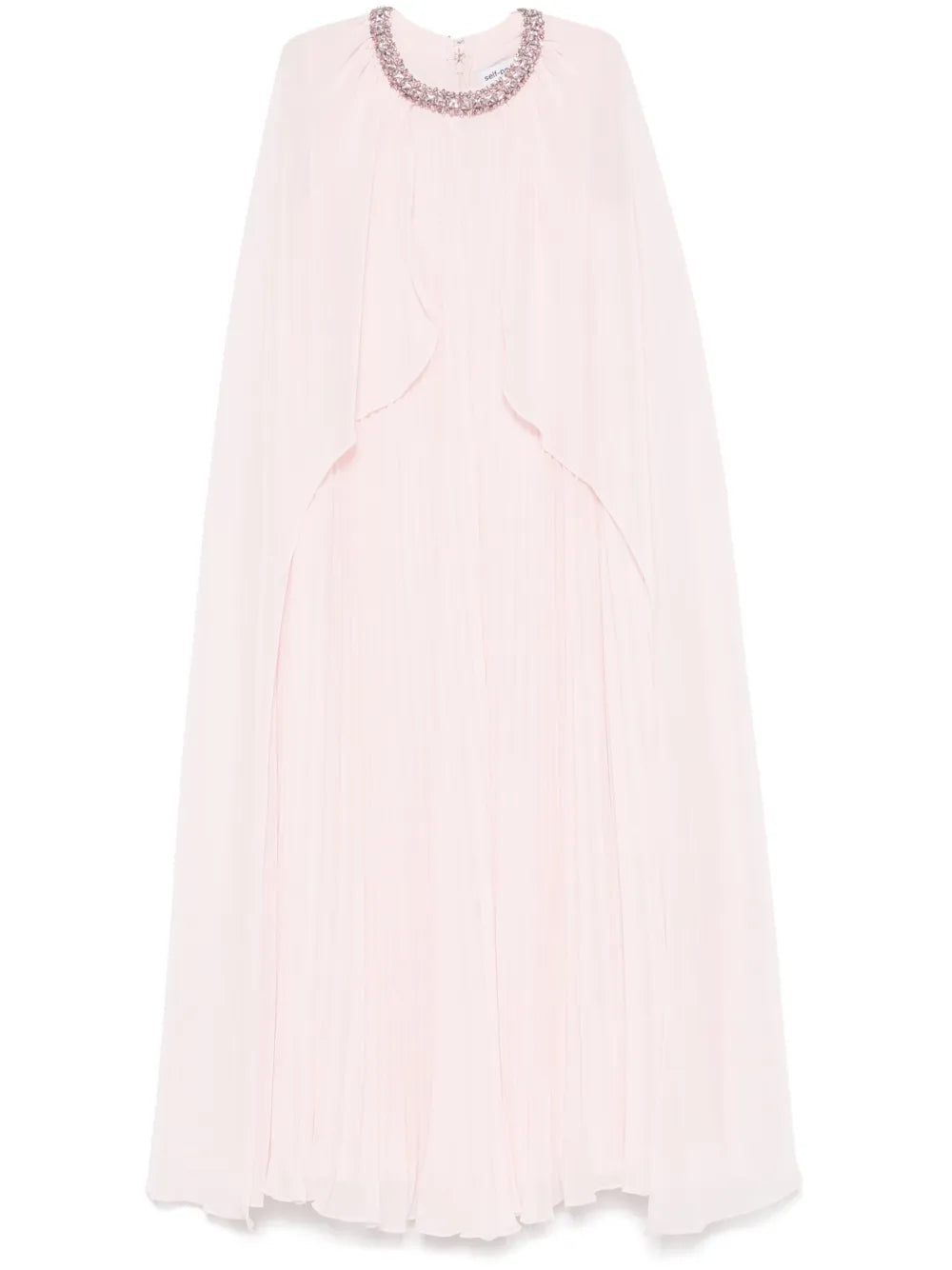 PINK CHIFFON CAPE MIDI DRESS