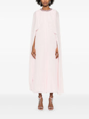 PINK CHIFFON CAPE MIDI DRESS