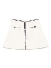 WHITE JACQUARD KNIT SKIRT