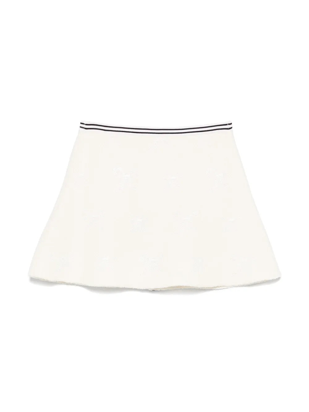 WHITE JACQUARD KNIT SKIRT