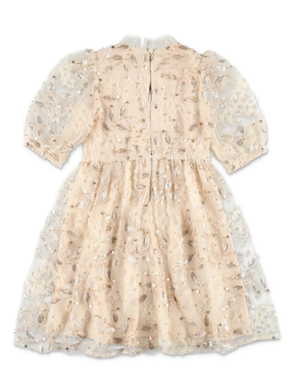 CREAM SEQUIN TULLE DRESS