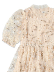 CREAM SEQUIN TULLE DRESS