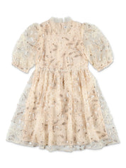 CREAM SEQUIN TULLE DRESS