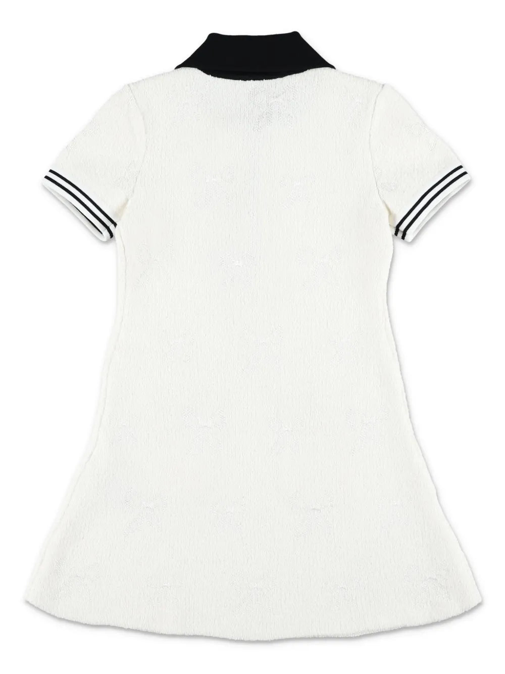 WHITE JACQUARD KNIT DRESS