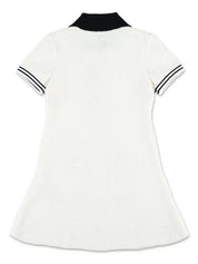 WHITE JACQUARD KNIT DRESS