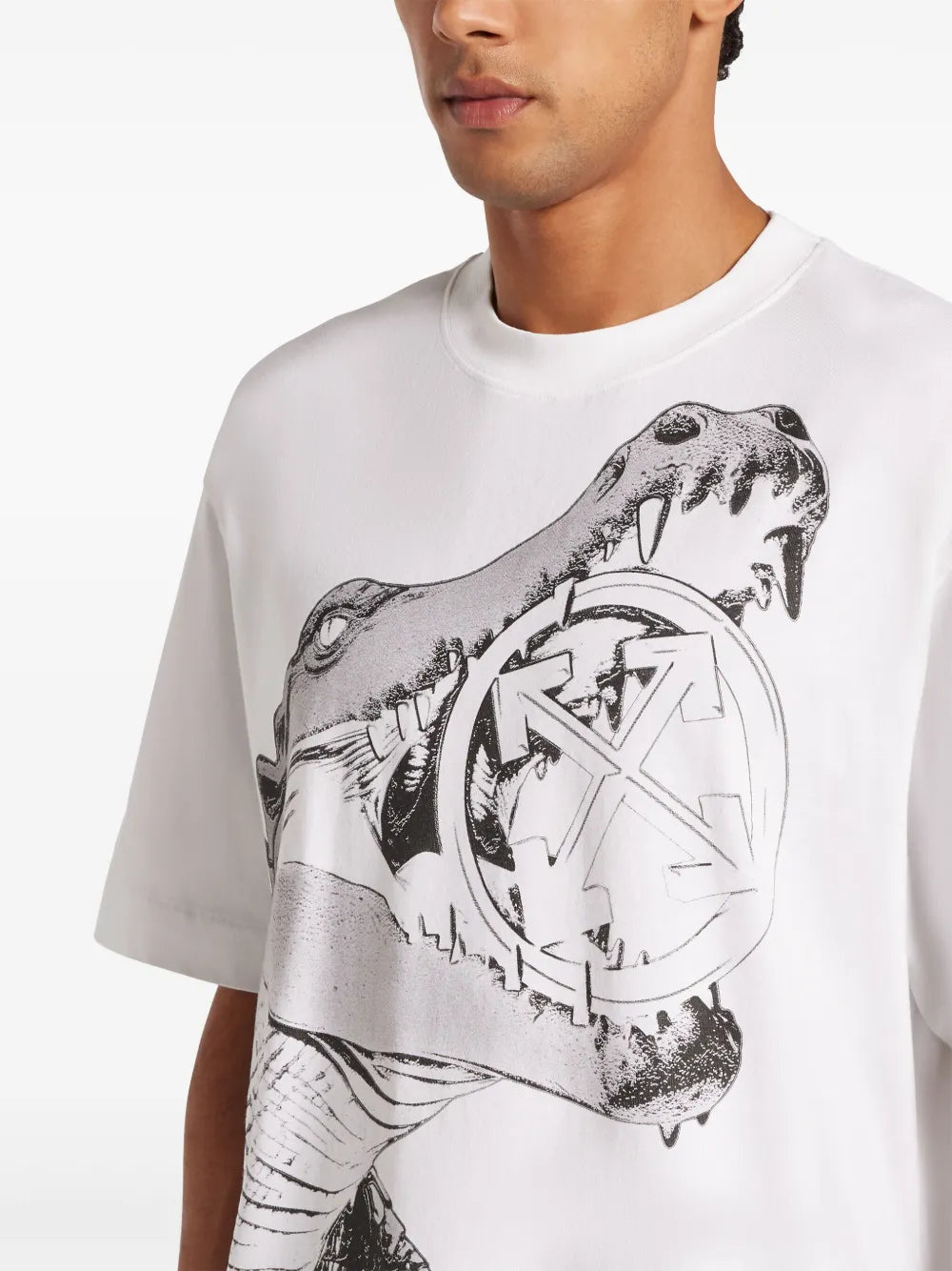 BIG CROCO SKATE S/S TEE WHITE BLACK