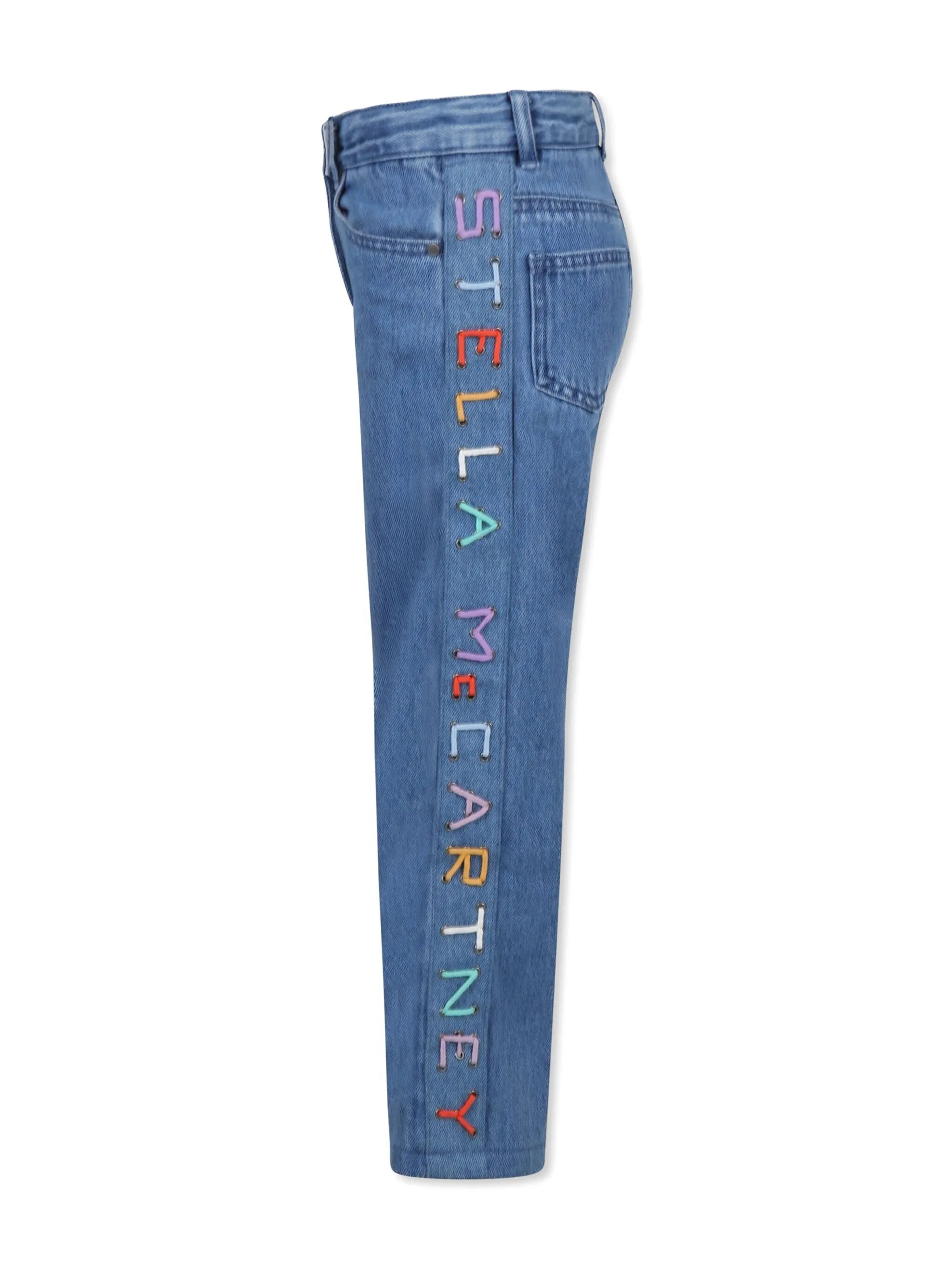 Kids logo-embroidered jeans