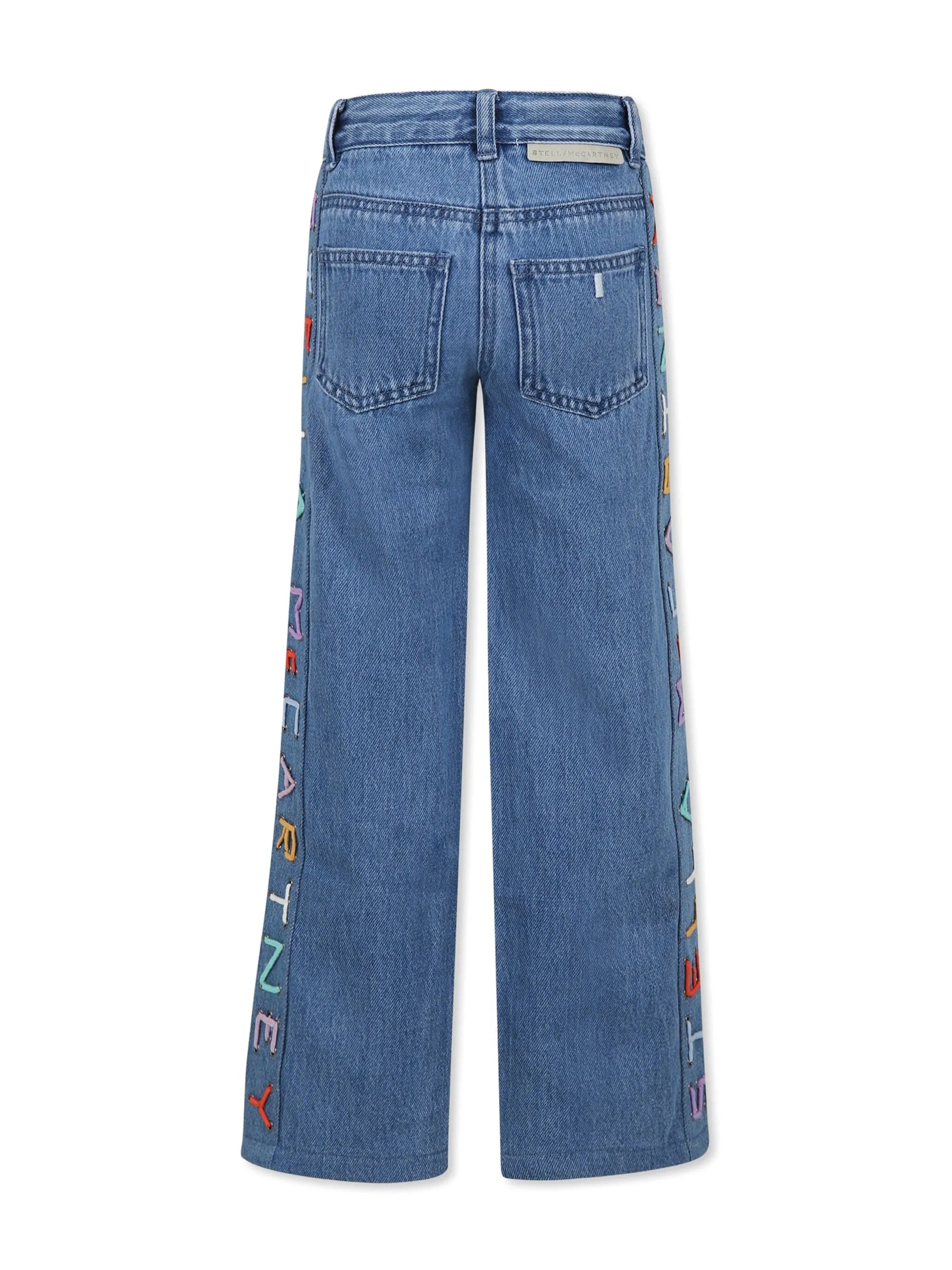 Kids logo-embroidered jeans